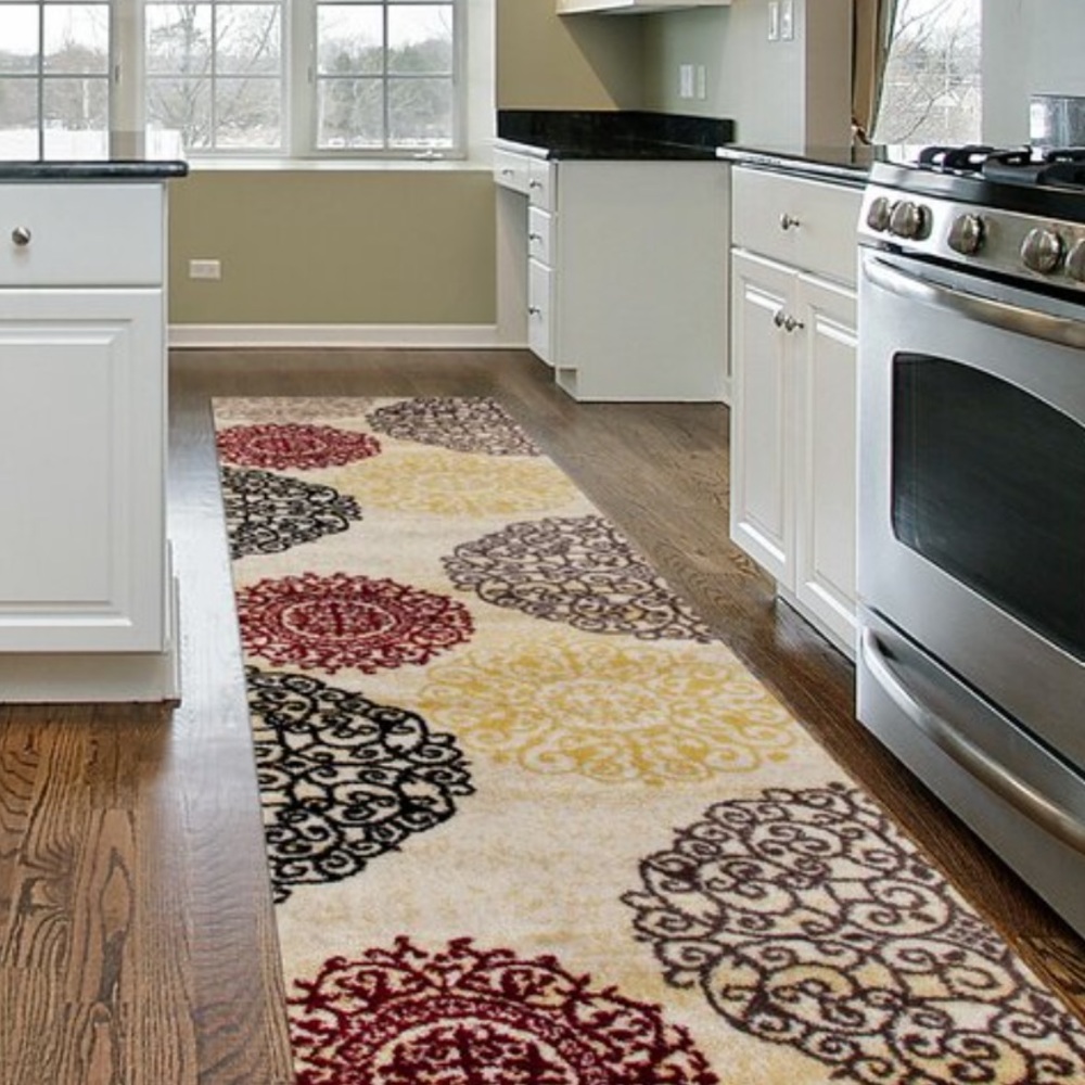 Geometric red rug 2’ x 7’2” runner